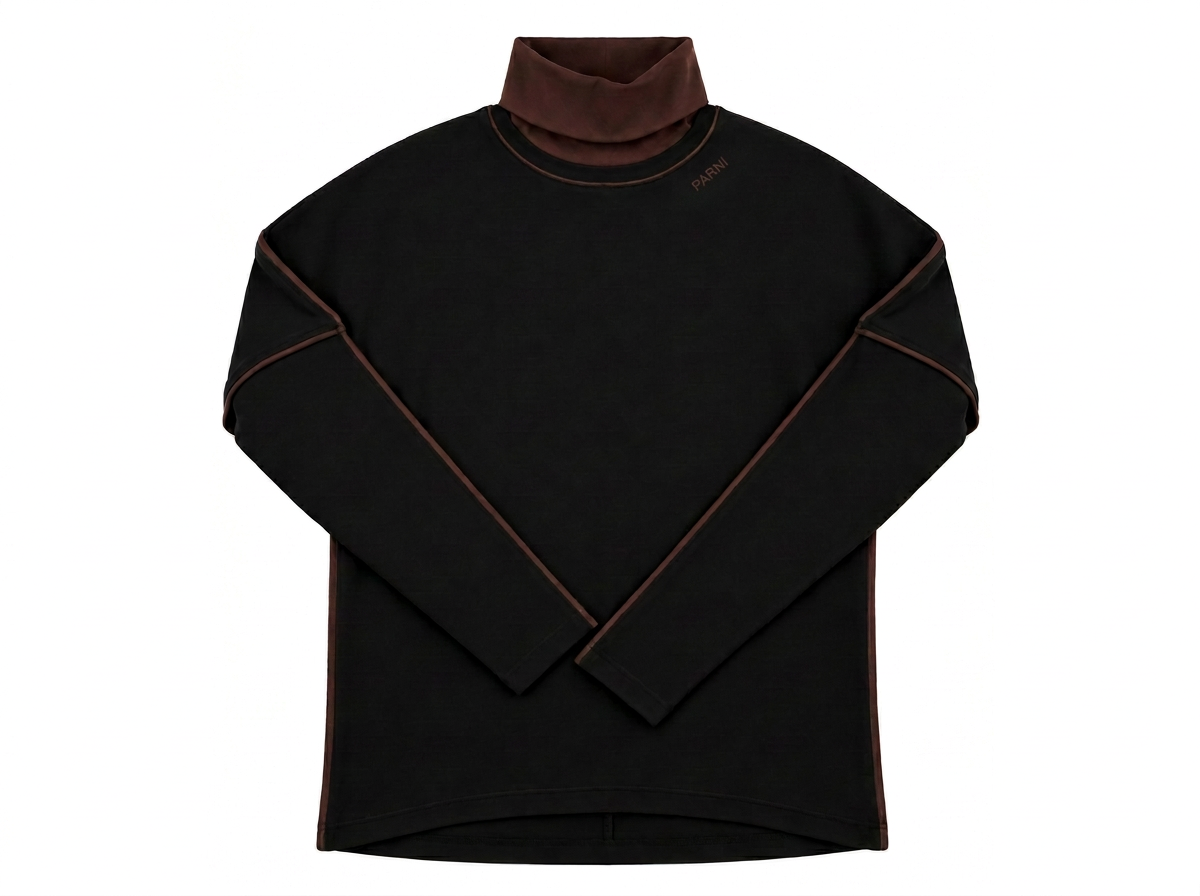 Contrast Piping Dolman Tneck