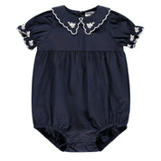 Embroidered Collar Romper