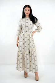 WHITE FLORAL DRESS AVAILABLE IN 2 COLORS (25S28)