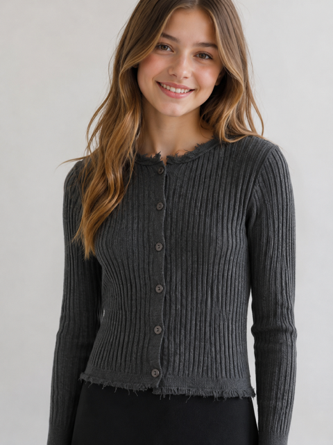 AD BF Fringe Cardi Sweater