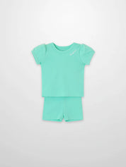 Short Puff Sleeve T-shirt & Shorts Set - Mint Green