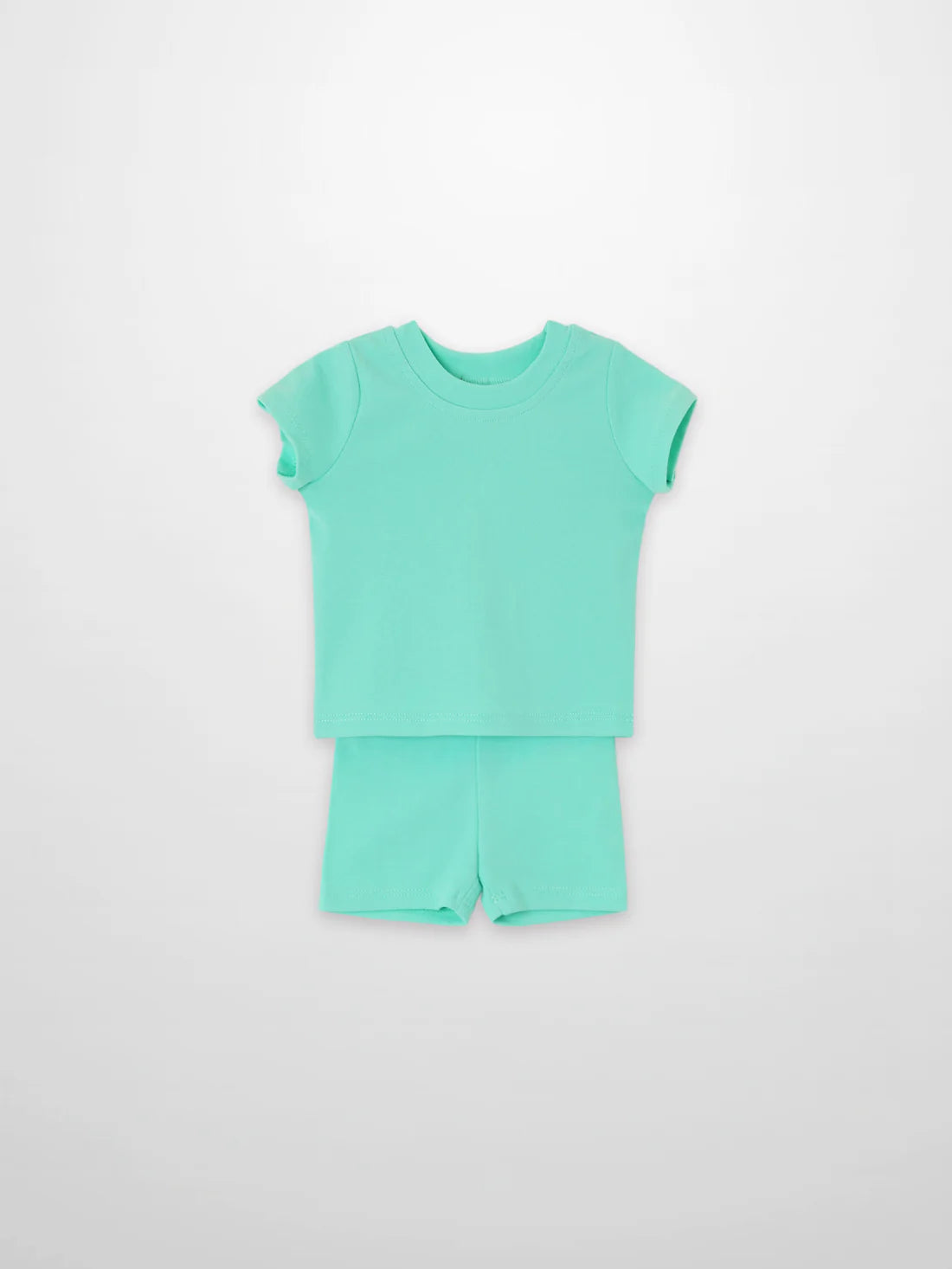 Short Sleeve Boxy T-shirt & Shorts Set - Mint Green
