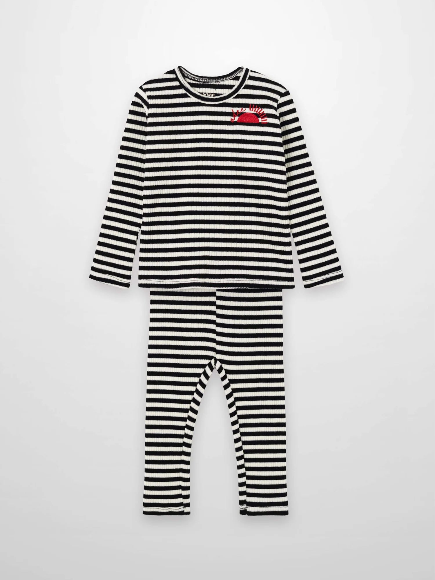 Striped Legging Set - Black & White