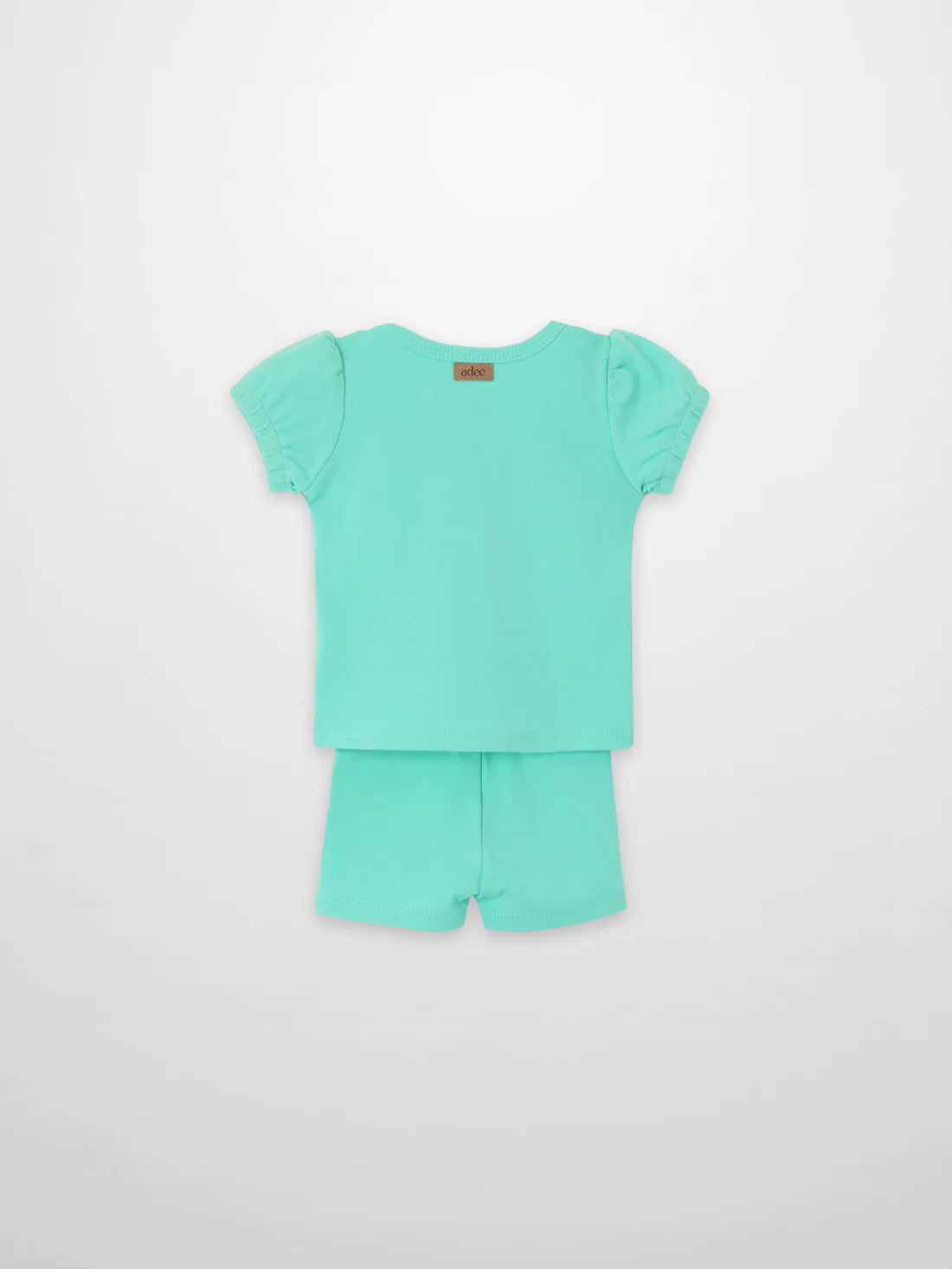 Short Puff Sleeve T-shirt & Shorts Set - Mint Green