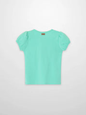 Short Puff Sleeve T-shirt - Mint Green