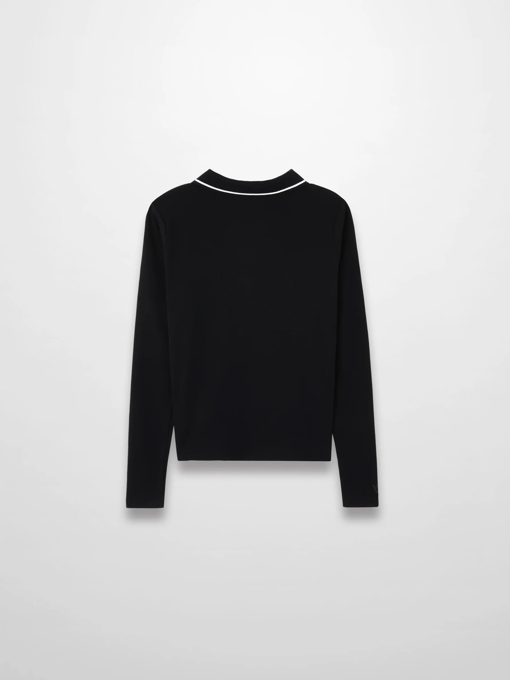 Collared High V T-Shirt-Black