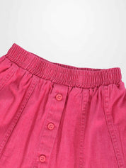 Paneled Skirt - Pink Denim