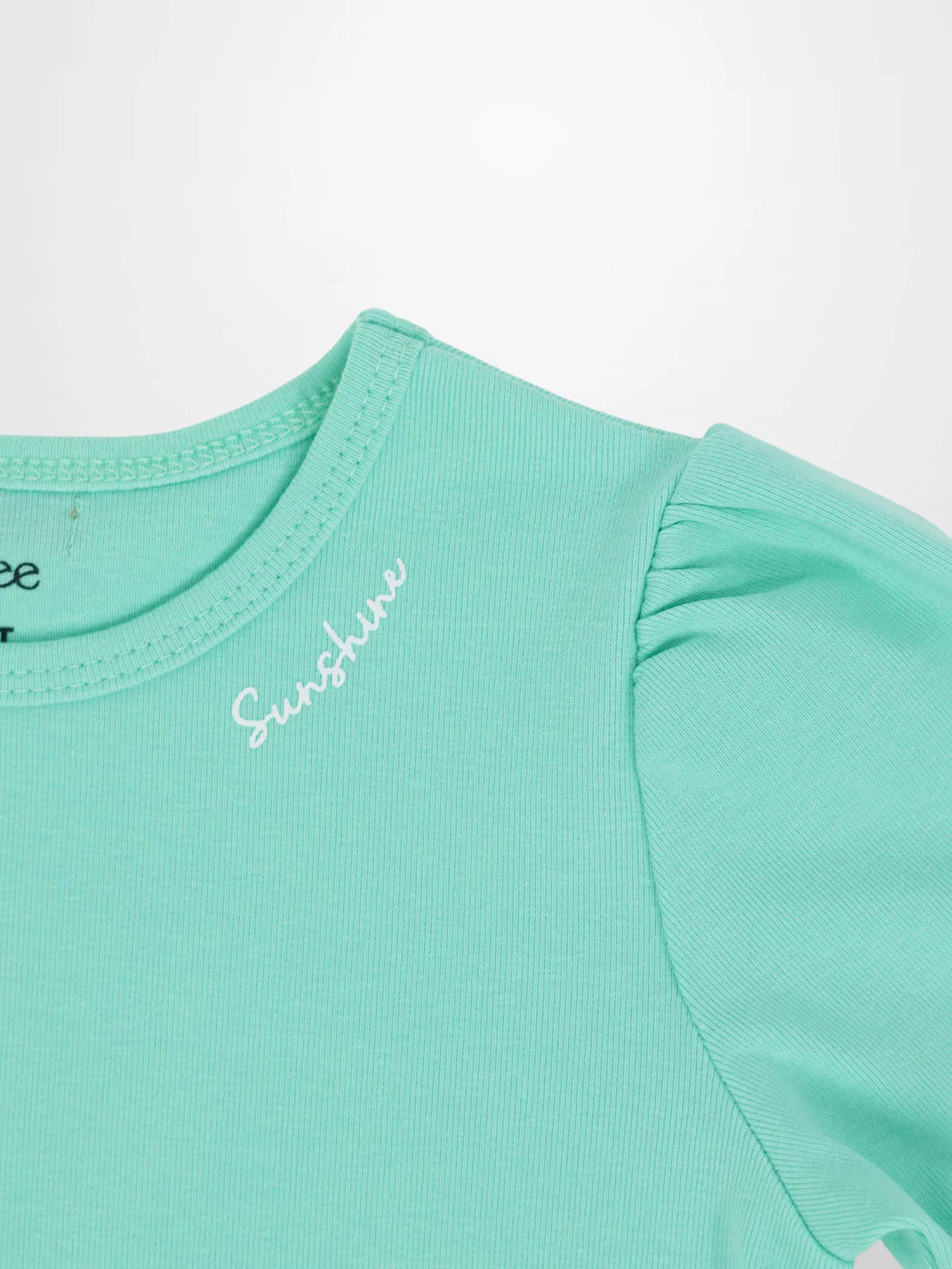 Short Puff Sleeve T-shirt - Mint Green