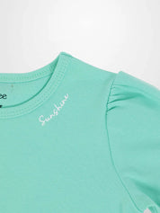 Short Puff Sleeve T-shirt - Mint Green