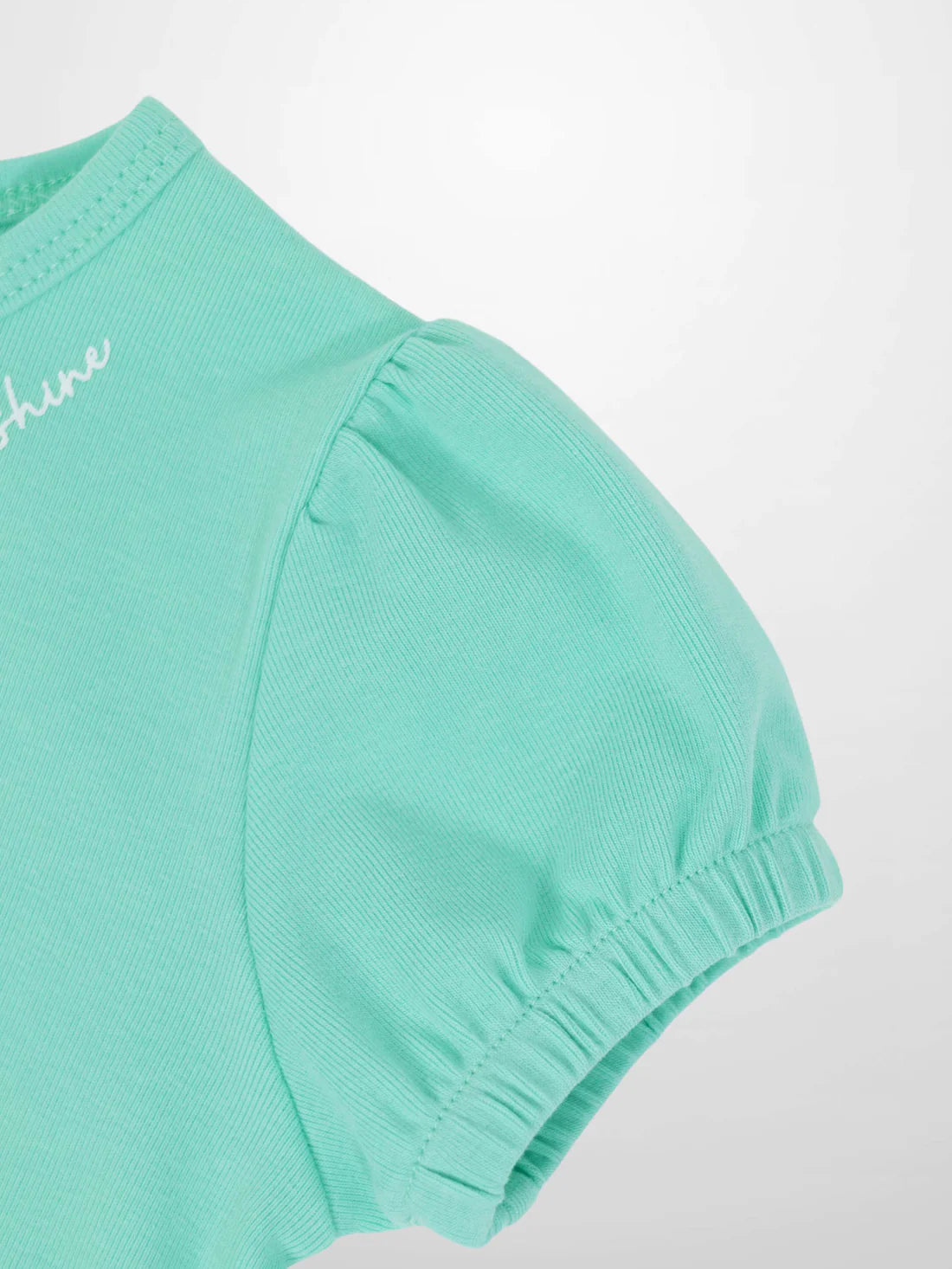 Short Puff Sleeve T-shirt & Shorts Set - Mint Green