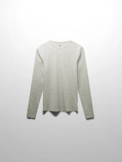 Basic High V Tee Long Sleeve-Heathered Grey