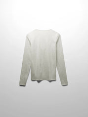 Basic High V Tee Long Sleeve-Heathered Grey