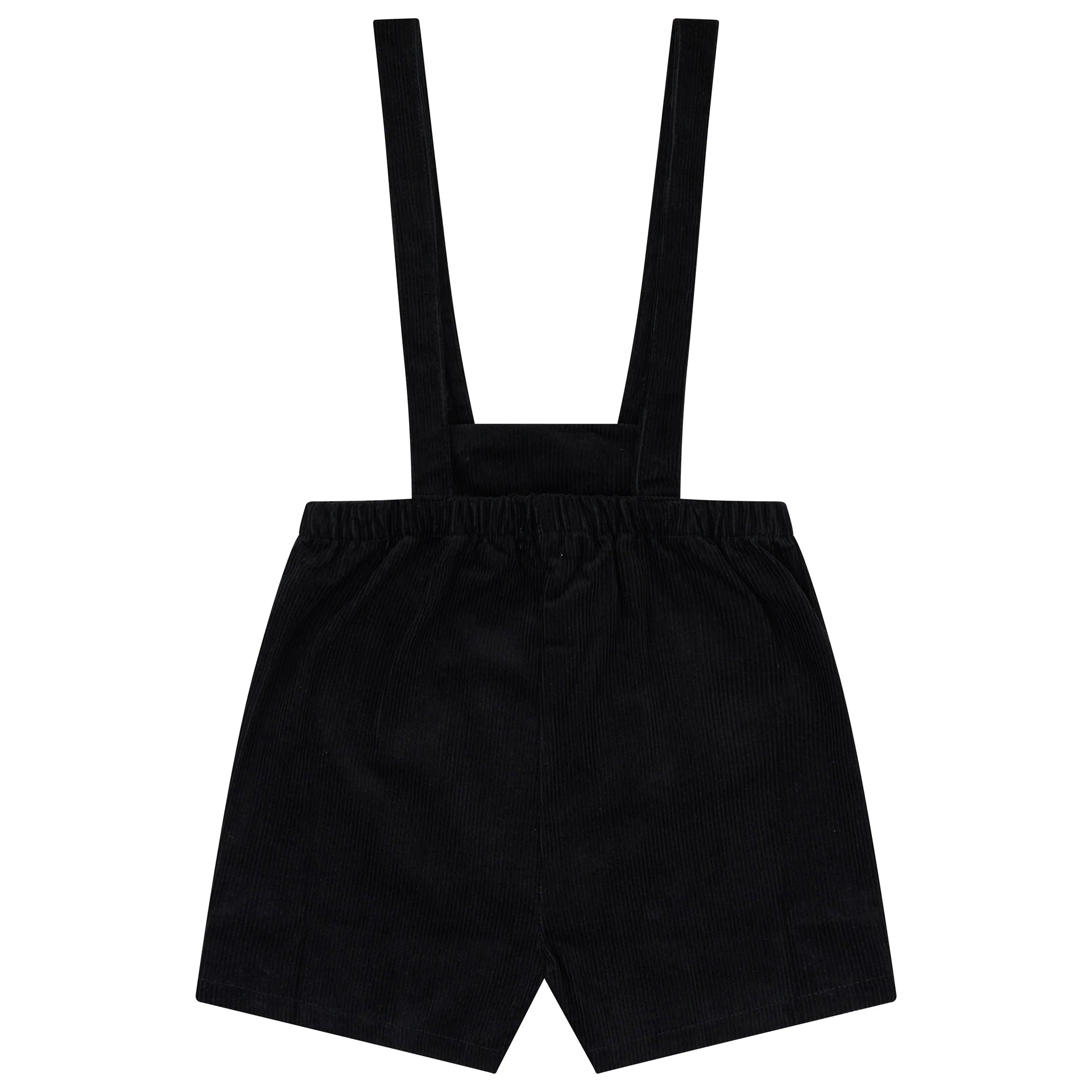 Corduroy Short Overalls Black