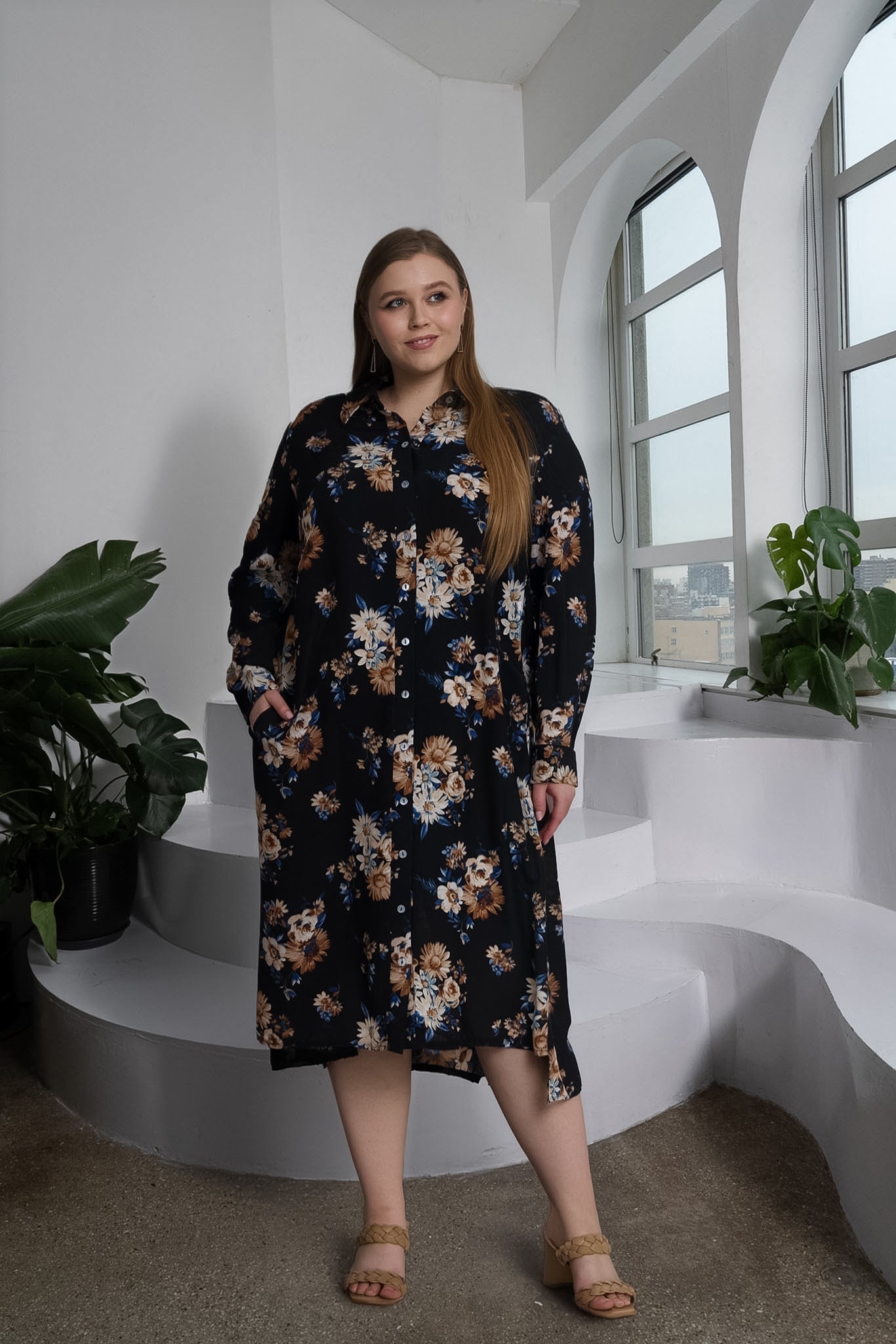 STELLA DRESS PLUS - FLORAL