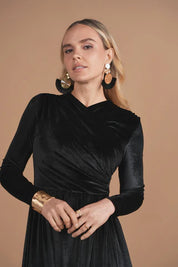 Bliss Crossover Overlay Maxi Black Velvet