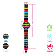 Ovvel Girls Analog Watch for kids – Rainbow Stripes