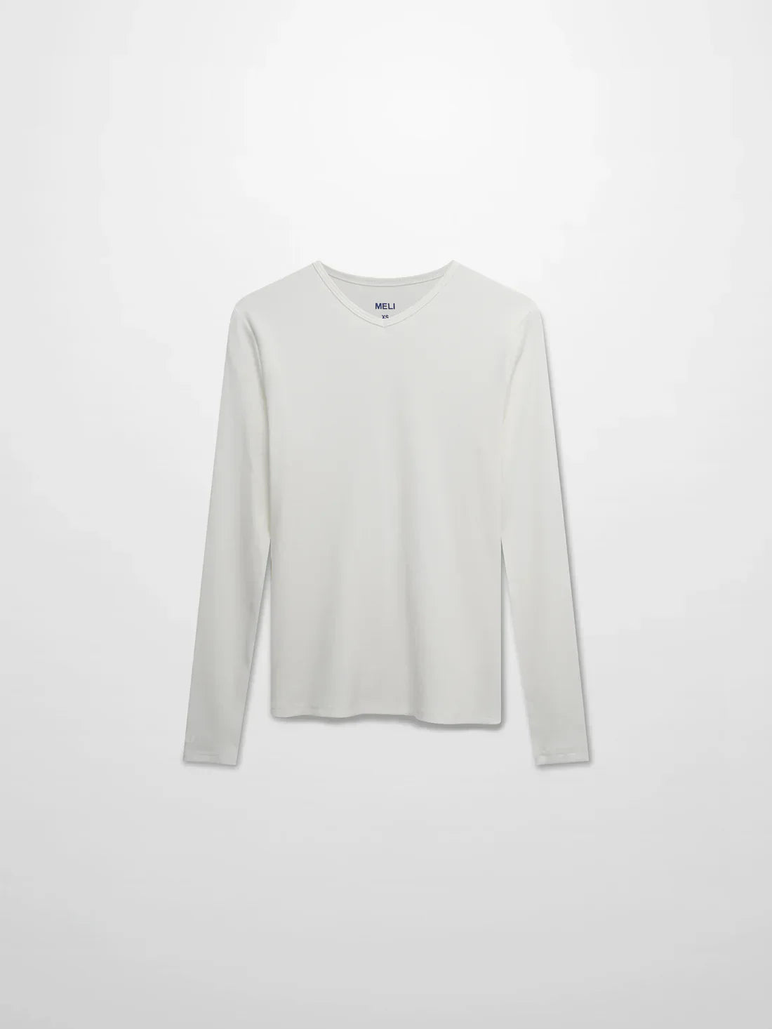 Soft Ribbed High V Tee-White