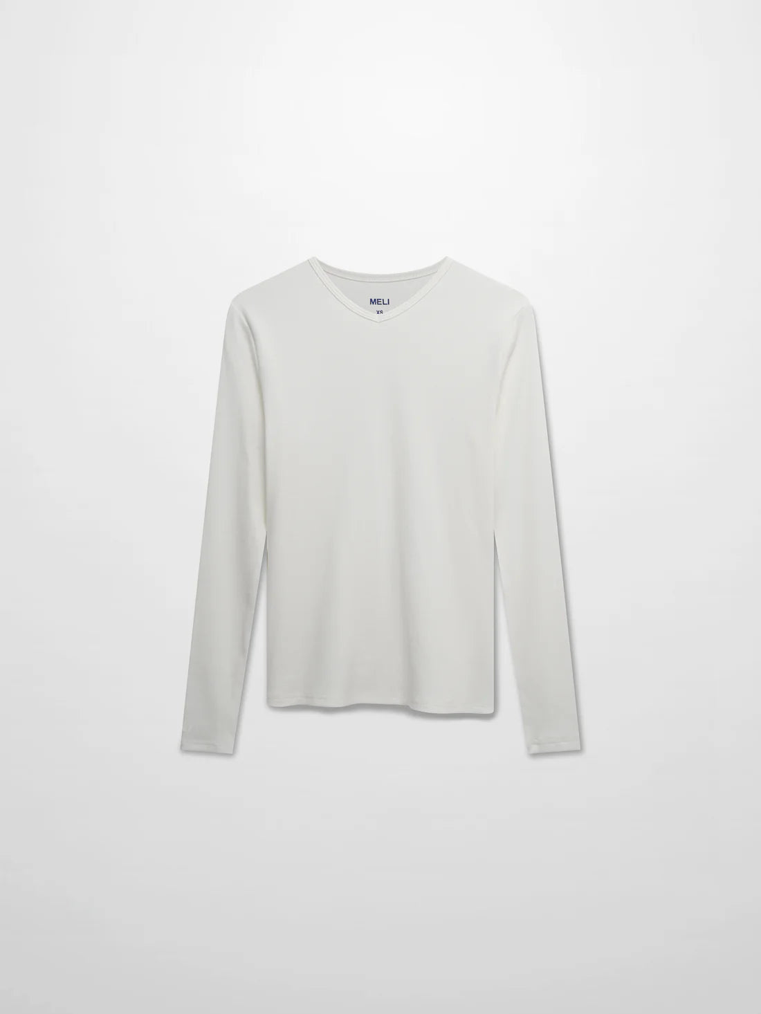 Soft Ribbed High V Tee-White