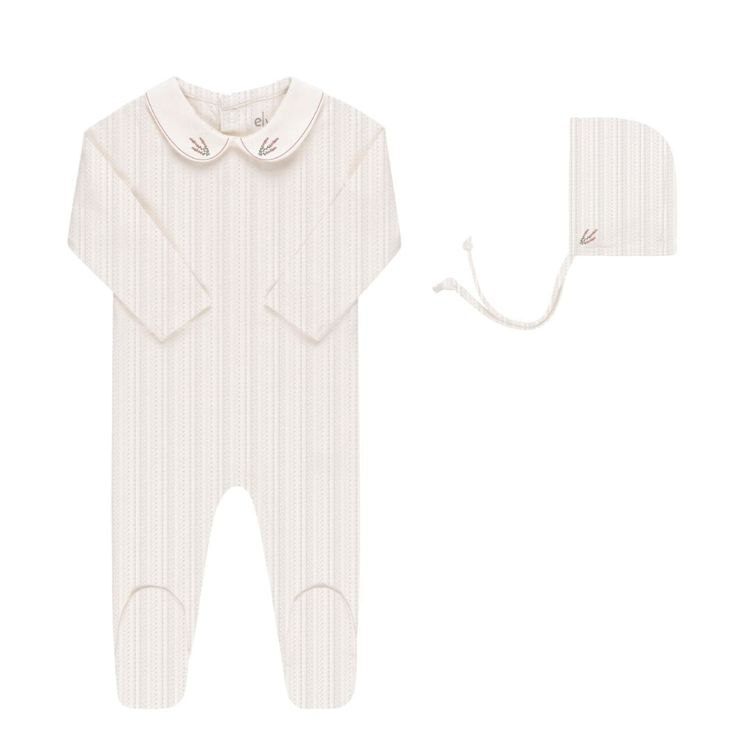 Organic Embroidered Collar Collection - Ivory Heather