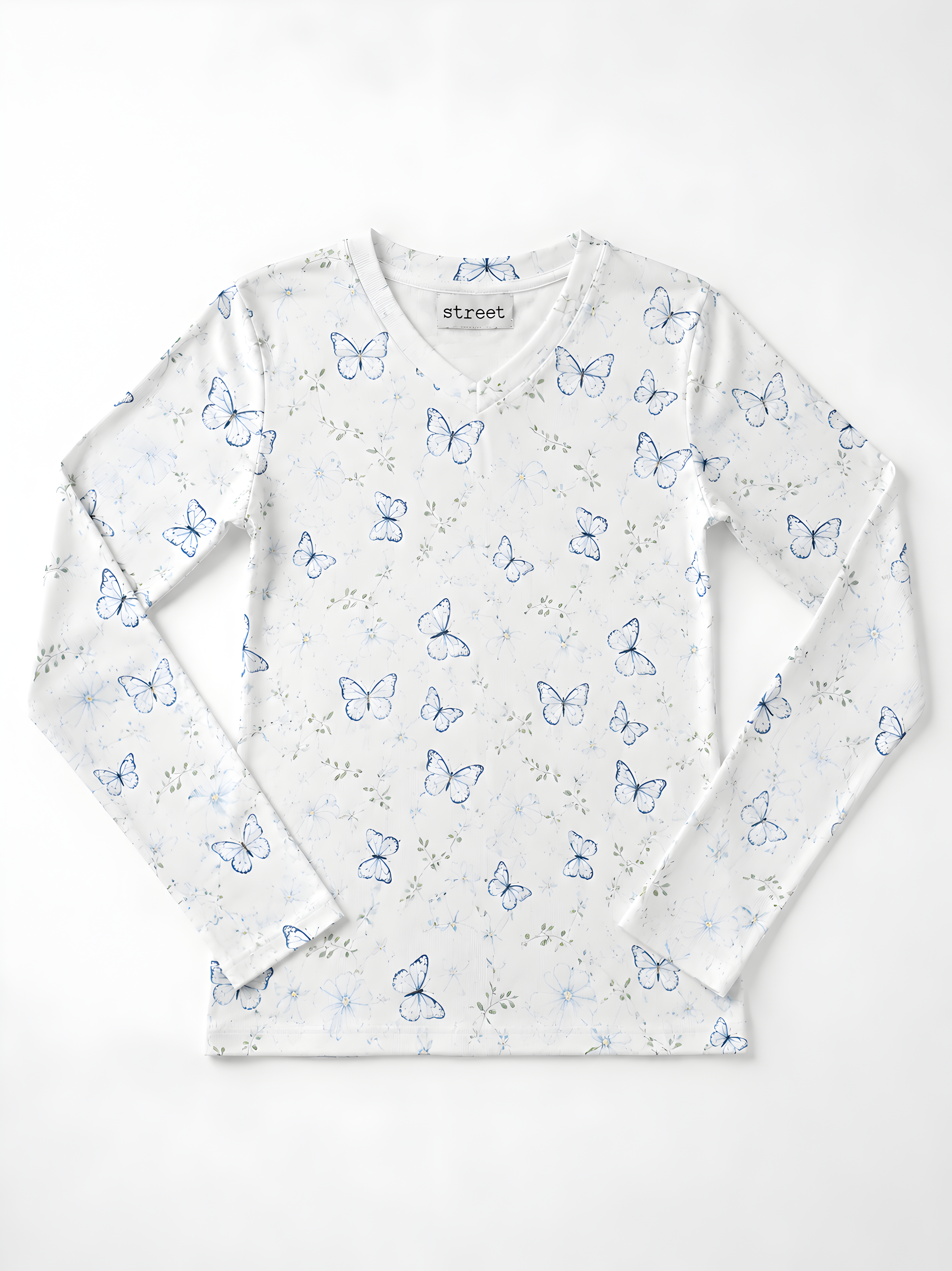 PRINTED MICRO-RIBBED TSHIRT- GARDEN