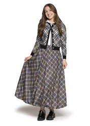 black and white diamond print cardigan