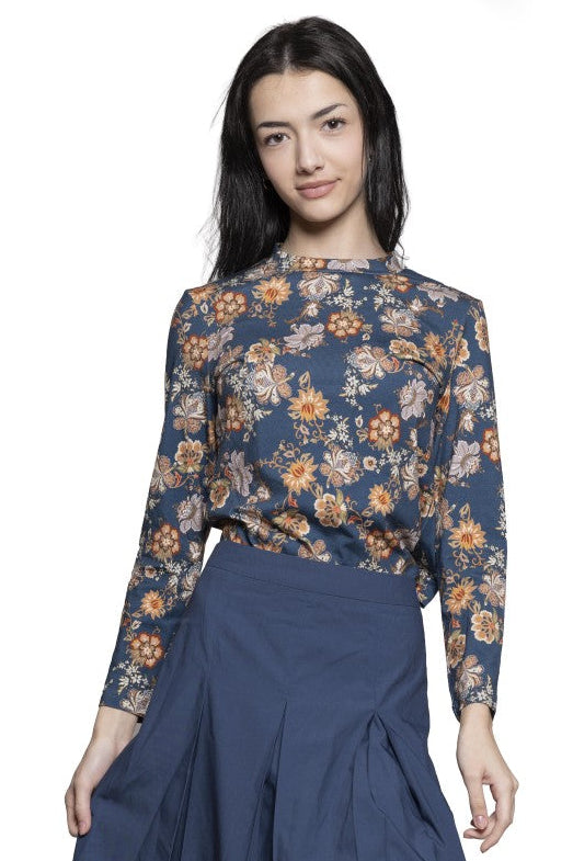 Floral Mock Neck Top