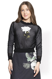 Fishnet Flower Sweater