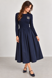 CREST LOGO MIXED MEDIA DRESS (D1)
