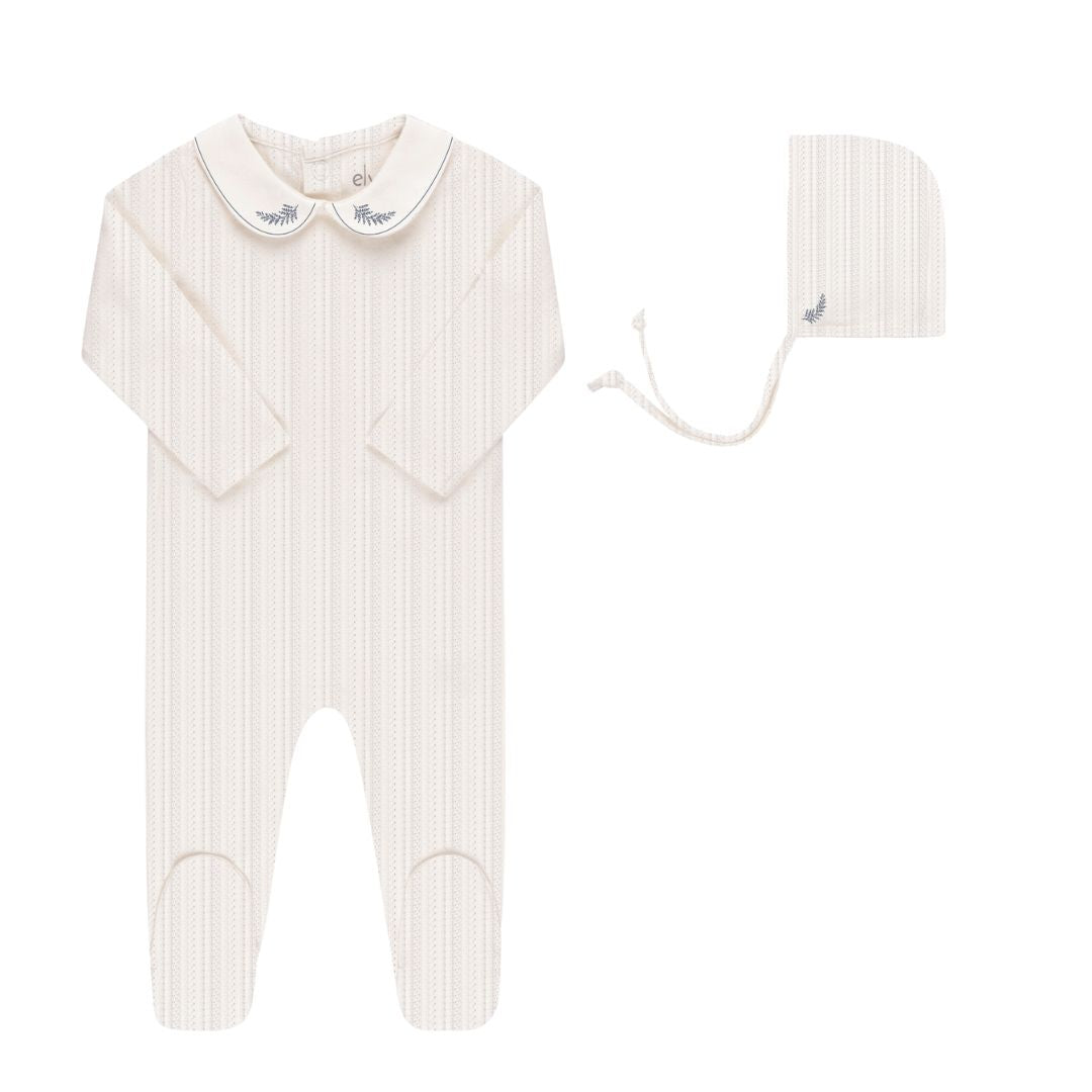 Organic Embroidered Collar Collection - Ivory Leaf
