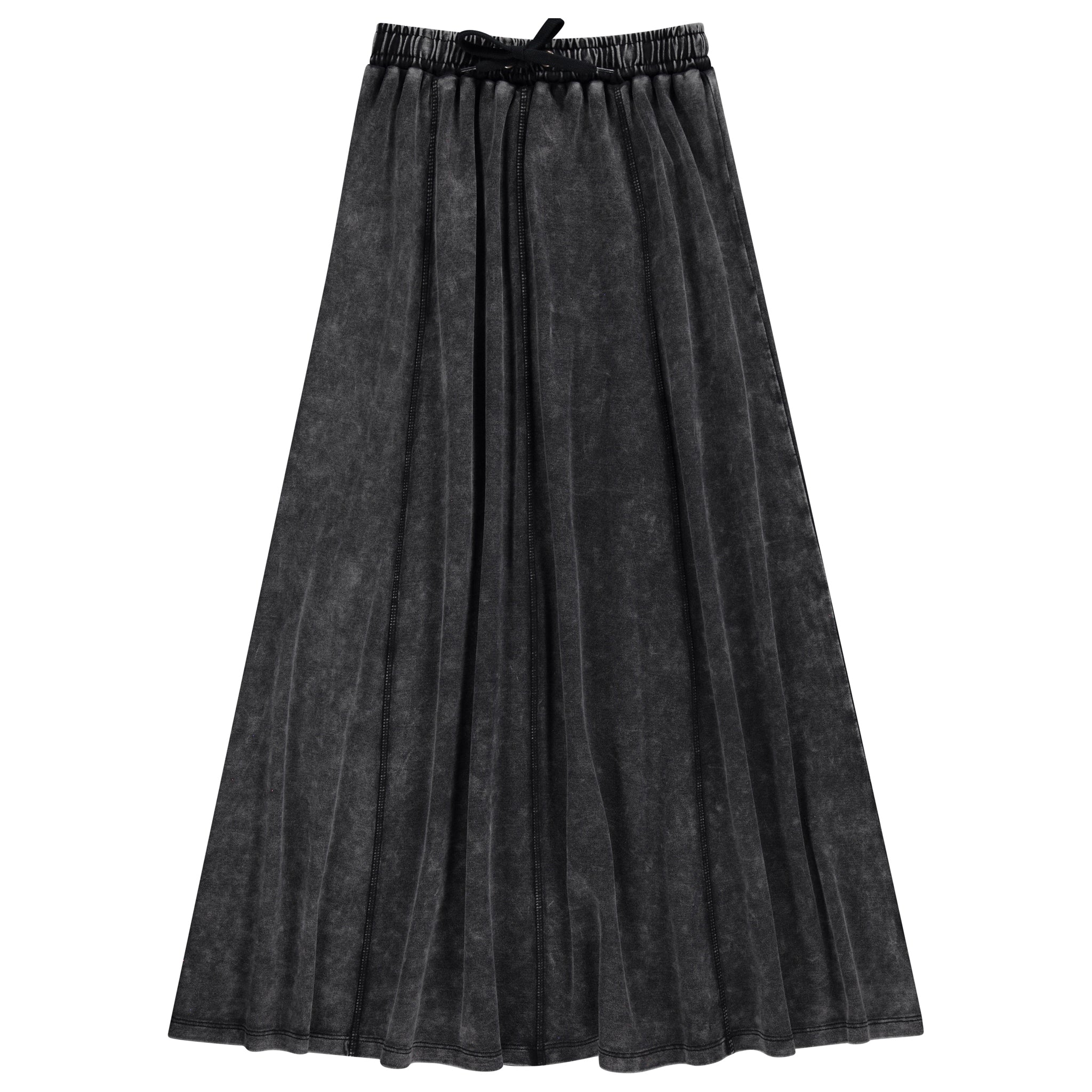 Zig-Zag Stitch Maxi Skirt