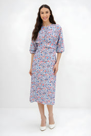 FLORAL PRINT DRESS AVAILABLE IN 2 COLORS (25SM1)