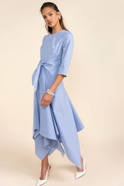 Delancey Dress in Blue Pinstripe