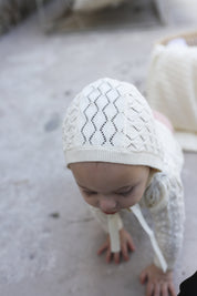 Stitch Collection - Diamond Pointelle Knit Bonnet