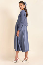 Sahara Maternity Dress in Steel Blue