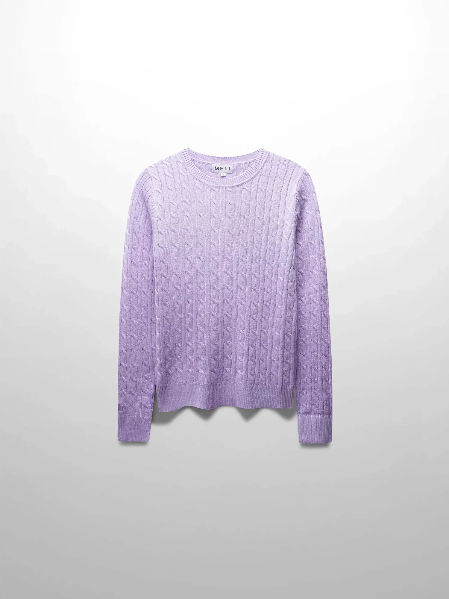Knit Cable Sweater-Heathered Lavender