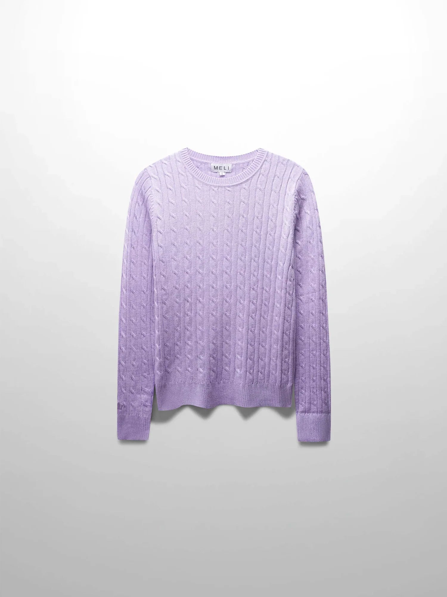 Knit Cable Sweater-Heathered Lavender