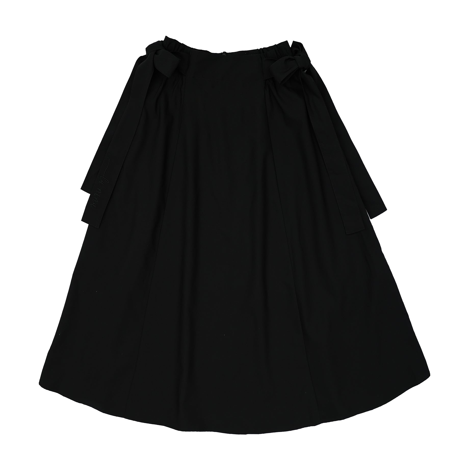 Side Tie Logo Midi Skirt