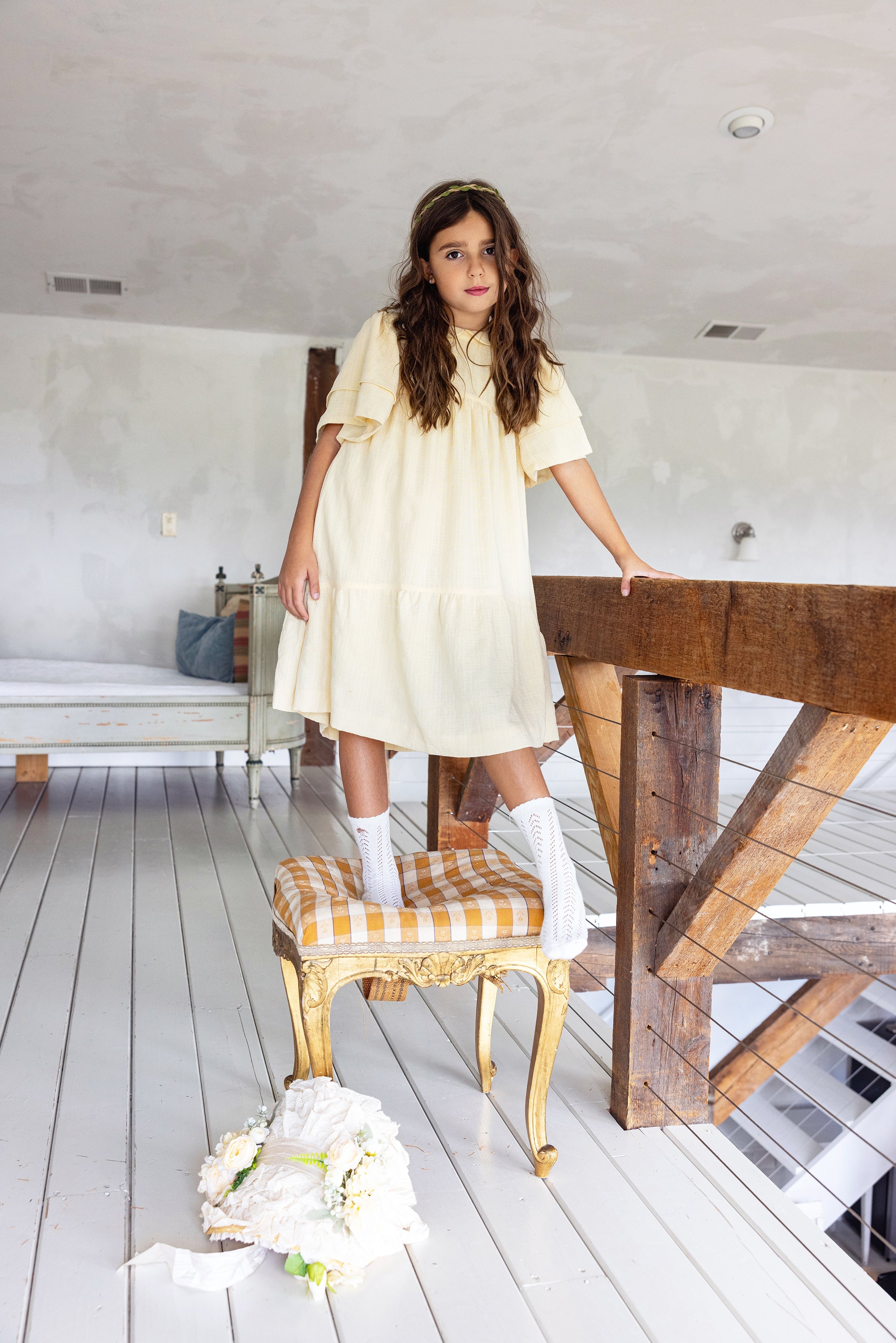 Banana Flutter Sleeve Dress