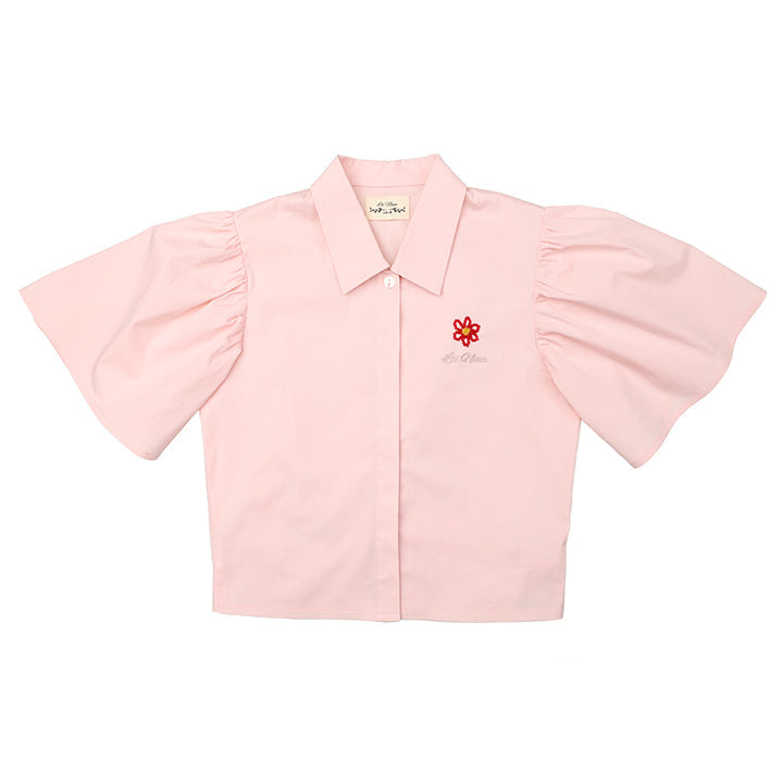 Teen Pink Back Flutter Tie Shirt