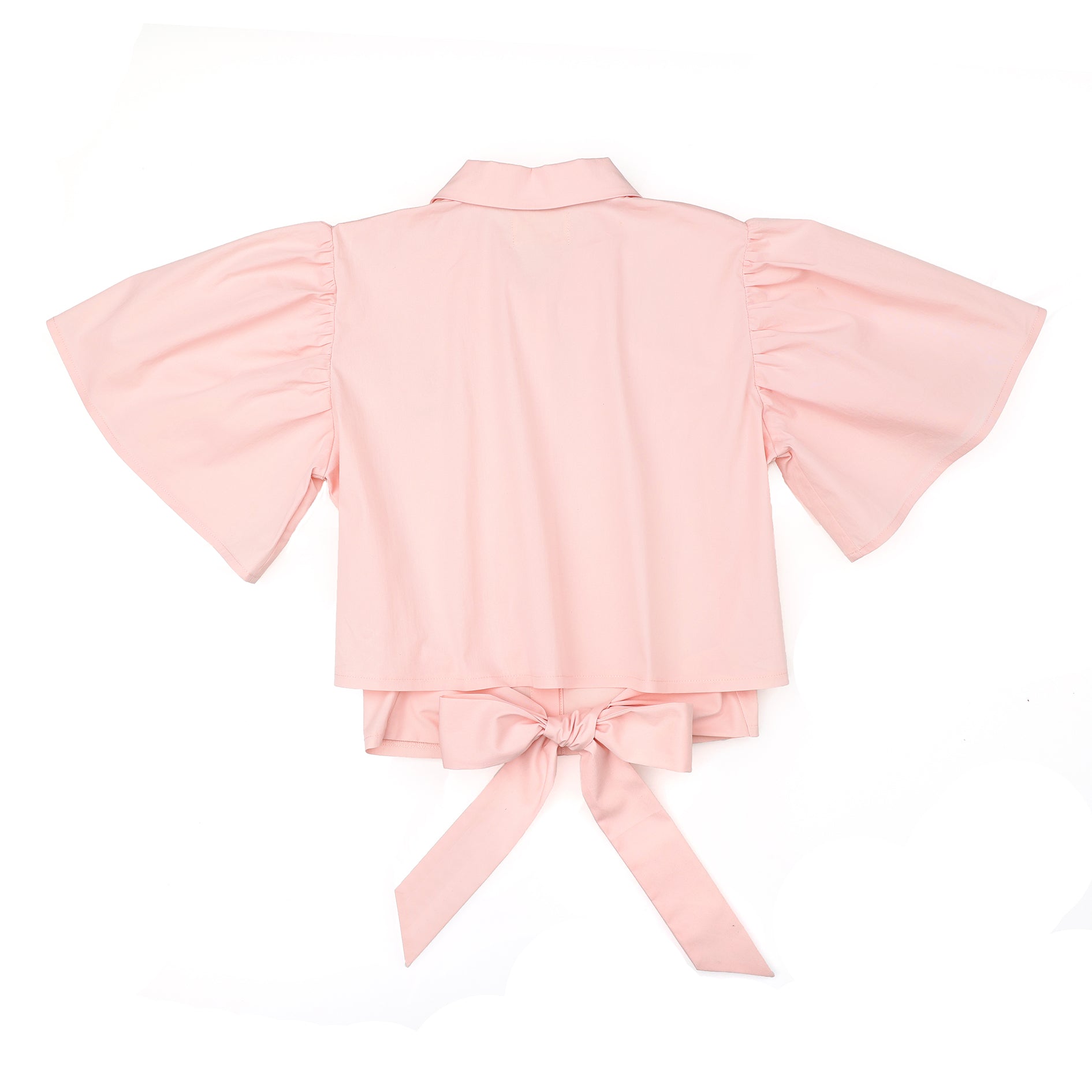 Teen Pink Back Flutter Tie Shirt