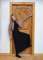 Teen Taupe Knit Buckle Cardi Maxi