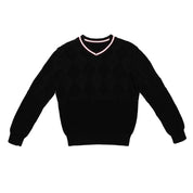 Boys Textured Argyle Knit Sweater