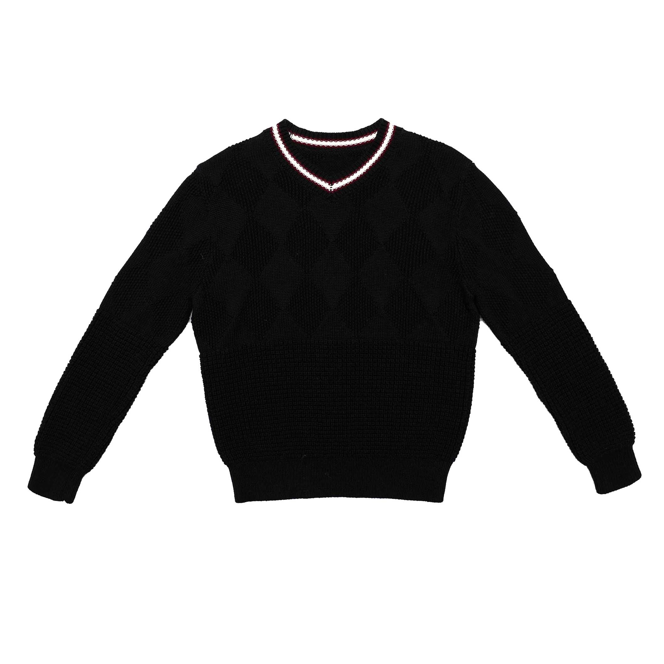 Boys Textured Argyle Knit Sweater