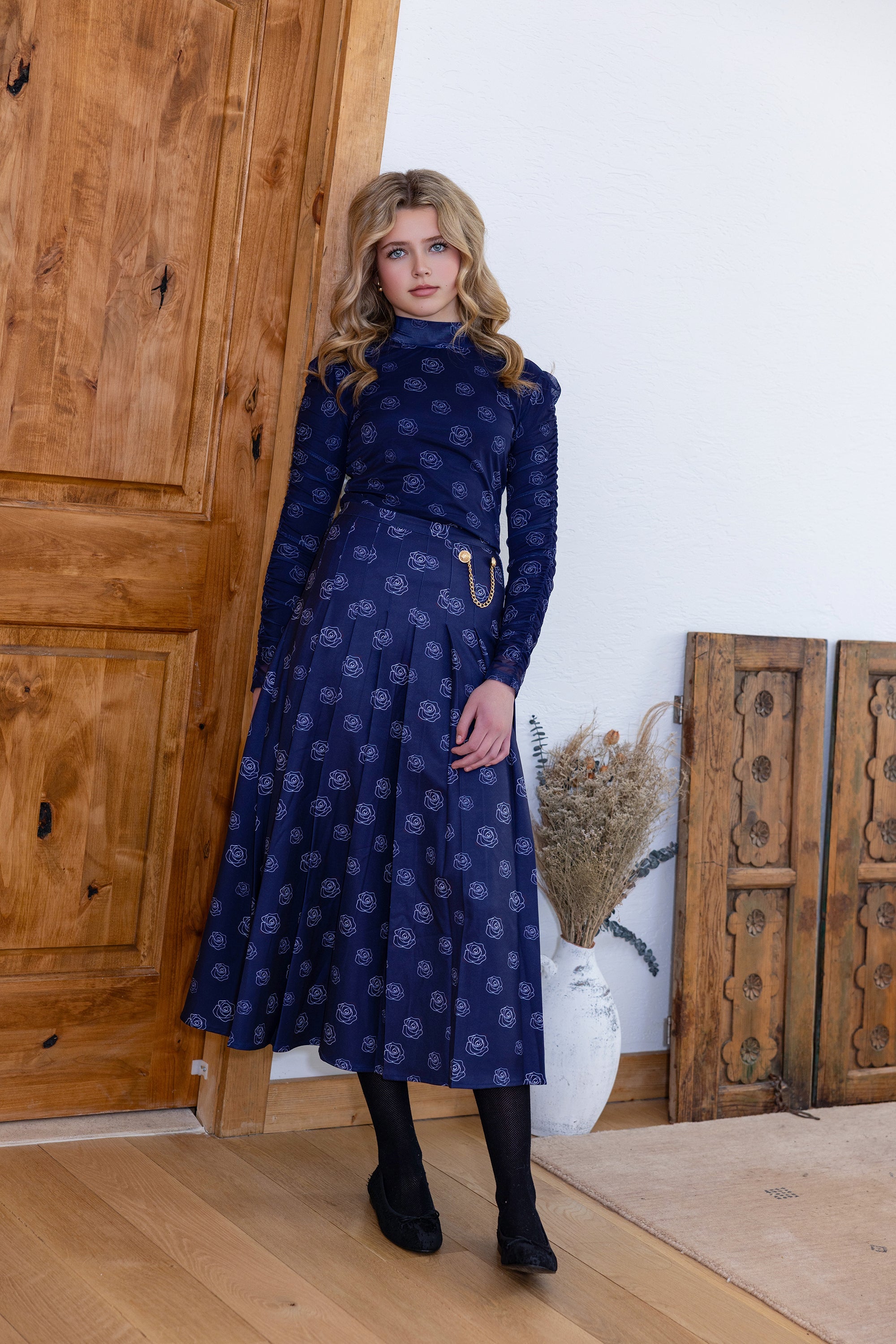 Teen Two-Piece Rose Print Set