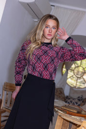 Teen Plaid Mohair Sweater