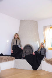 Teen Beige Logo Cardi Bow Maxi