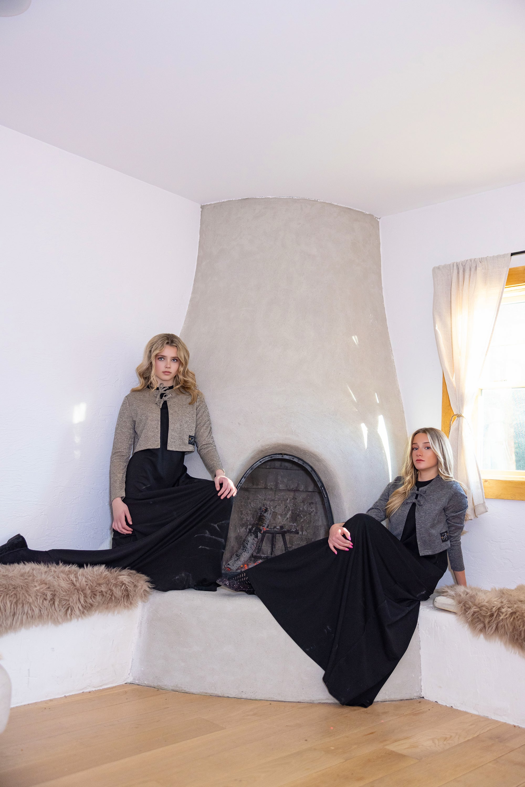 Teen Beige Logo Cardi Bow Maxi