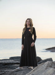 Teen Striped Back Leather Patch Maxi