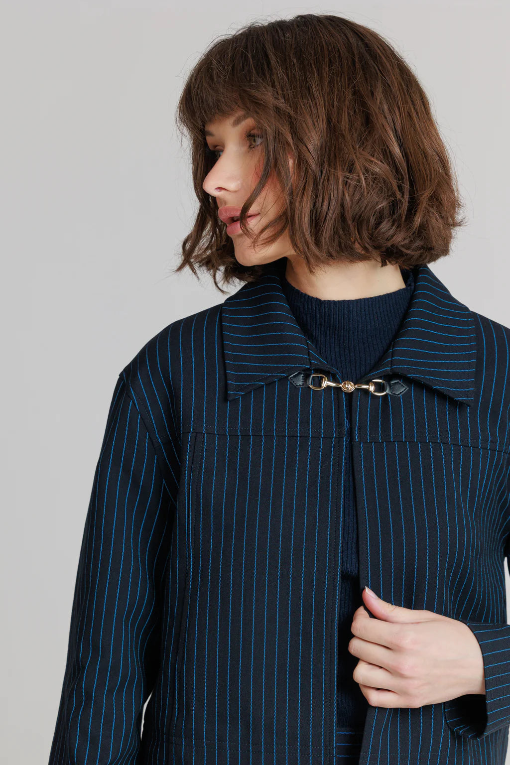 Pinstripe jacket, navy