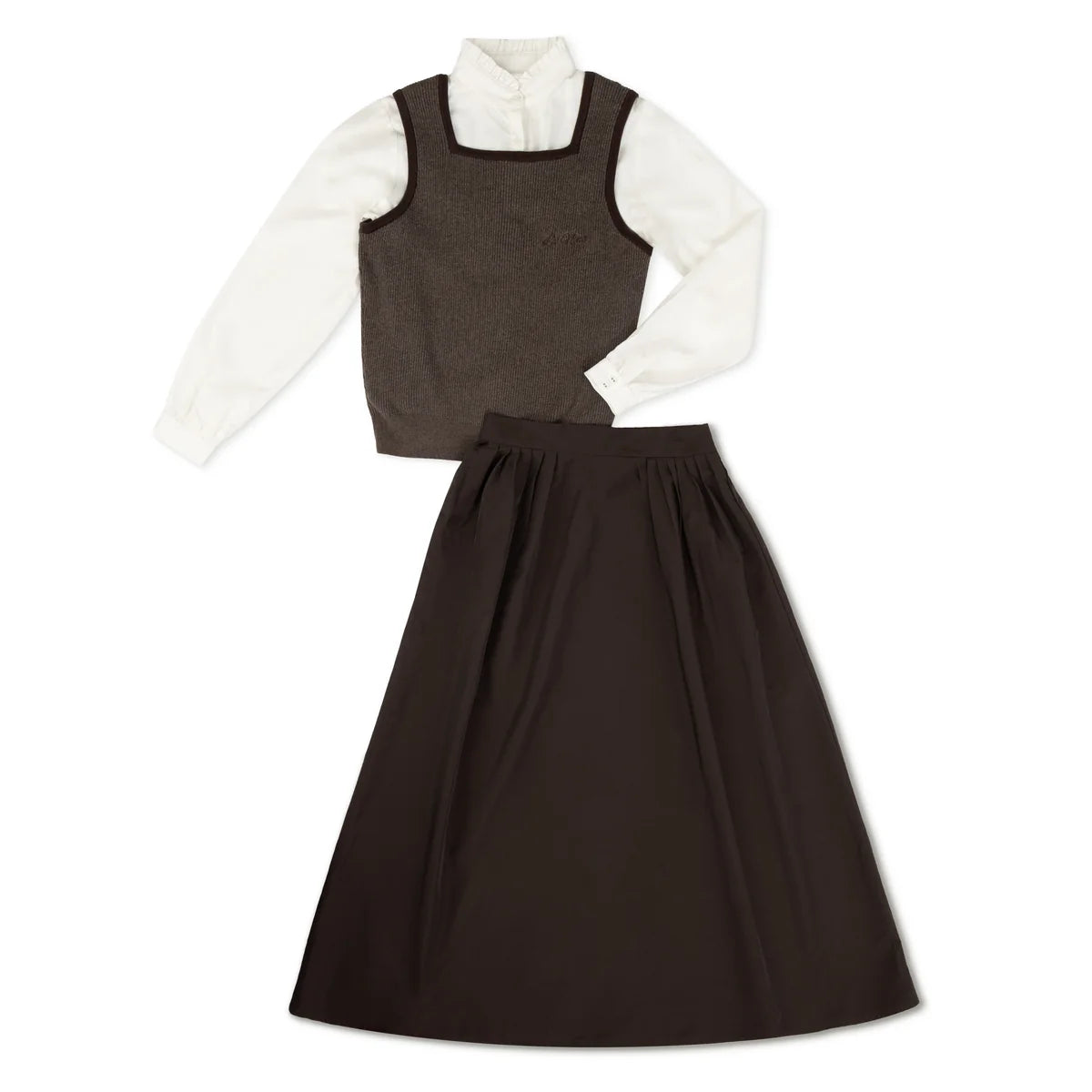 Teen Brown Vest 3pc Set
